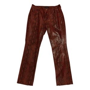 Red Guess leather snakeskin pants